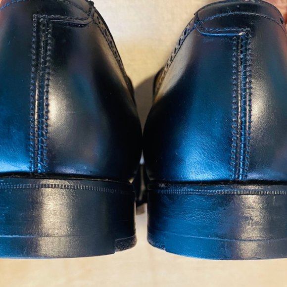 Peal & Company for Brooks Brothers: Black Brogue Loafers, Size 9C